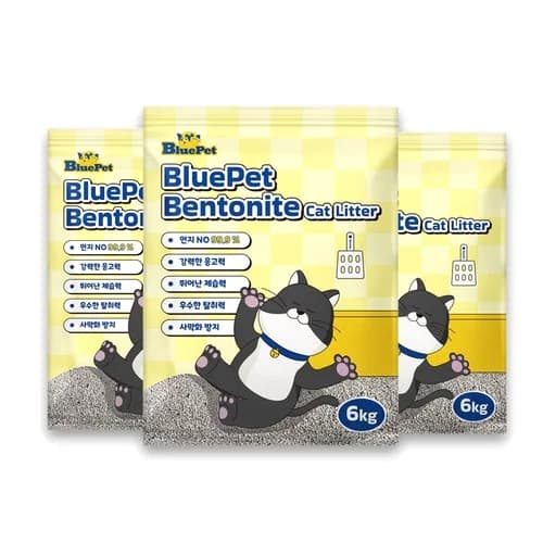블루펫 벤토나이트 먼지없는 고양이모래 대용량 18kg - 고양이모래 제품 이미지, 테니스 뇌피셜