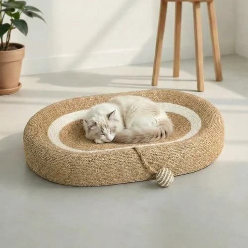 레토 고양이 스크래쳐 특대형 사이잘삼 침대 60x40 - 고양이 스크래쳐 제품 이미지, 테니스 뇌피셜