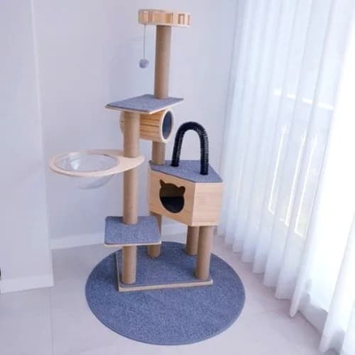 가르르 원목 우주선 캣타워 - 캣타워 제품 이미지, 테니스 뇌피셜