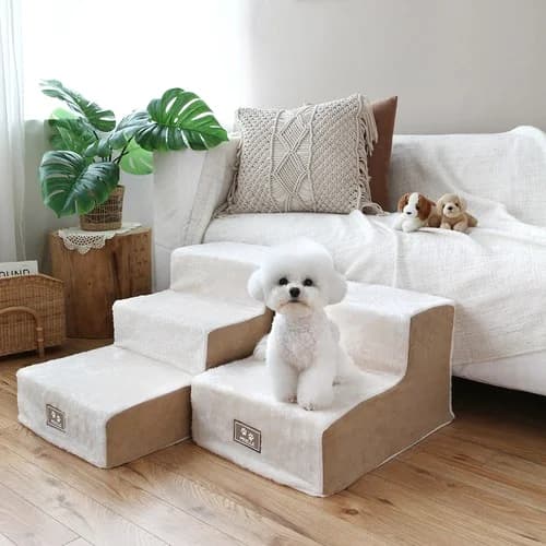 쁘리엘르 퍼피 극세사 강아지계단 - 강아지계단 제품 이미지, 테니스 뇌피셜