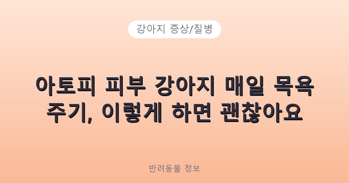 아토피 피부 강아지 매일 목욕 주기, 이렇게 하면 괜찮아요 - 강아지 증상/질병 테니스 콘텐츠 이미지