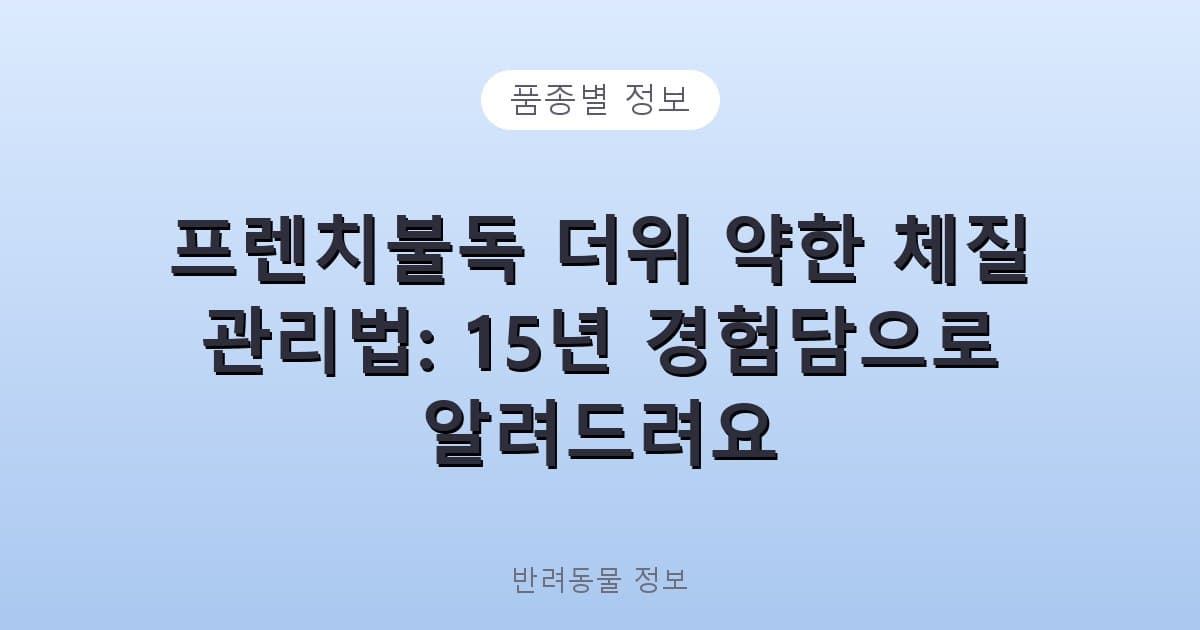 프렌치불독 더위 약한 체질 관리법: 15년 경험담으로 알려드려요 - 품종별 정보 테니스 콘텐츠 이미지