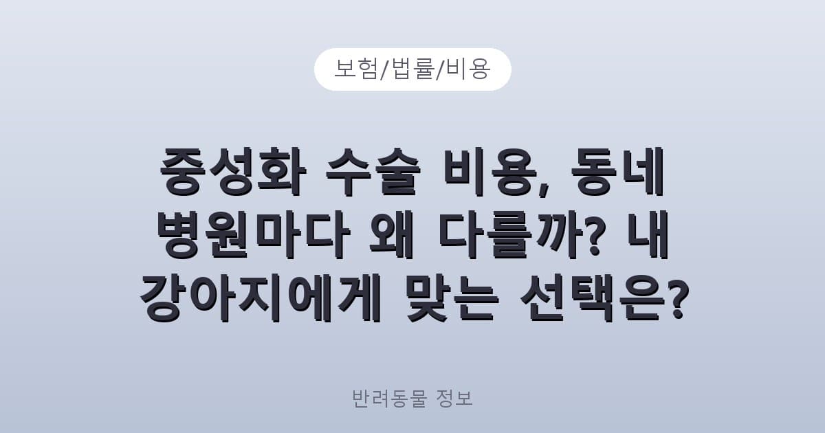 중성화 수술 비용, 동네 병원마다 왜 다를까? 내 강아지에게 맞는 선택은? - 보험/법률/비용 제품 이미지, 테니스 뇌피셜