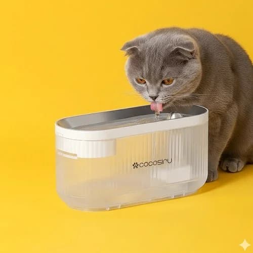 펫케어 강아지 고양이 정수기 무선 플로우 자동 급수기 음수대 - 고양이 급수기 제품 이미지, 테니스 뇌피셜