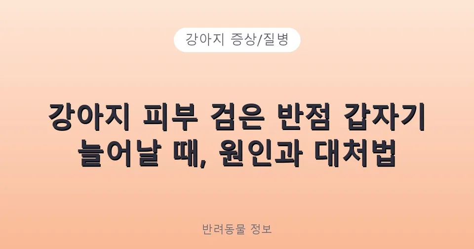 강아지 피부 검은 반점 갑자기 늘어날 때, 원인과 대처법