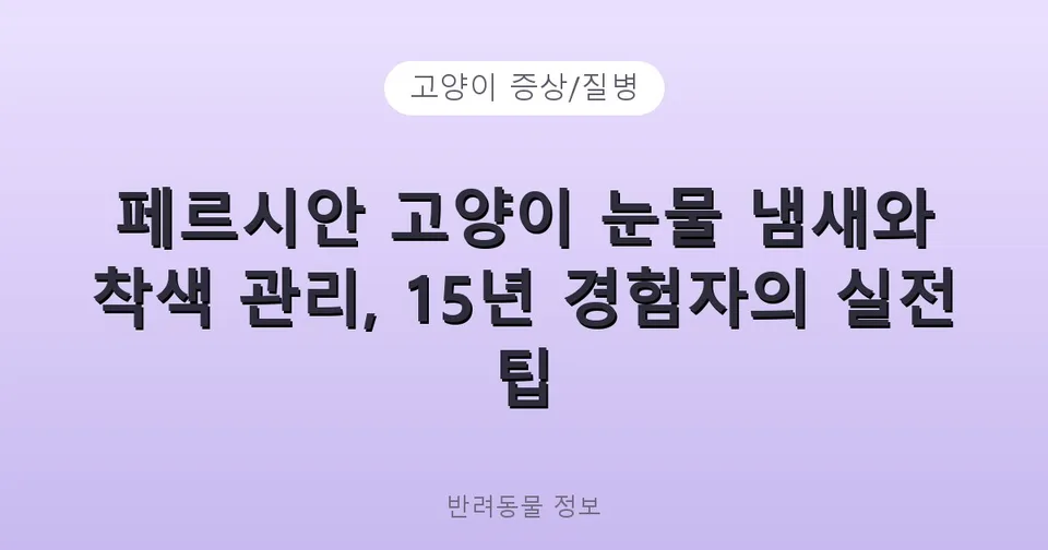 페르시안 고양이 눈물 냄새와 착색 관리, 15년 경험자의 실전 팁