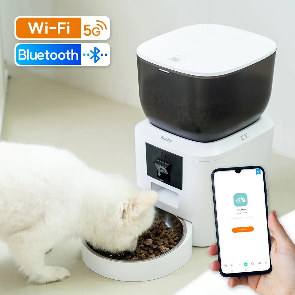 라빌리 5G 블루투스 자동급식기 강아지 고양이 영상카메라 각도조절